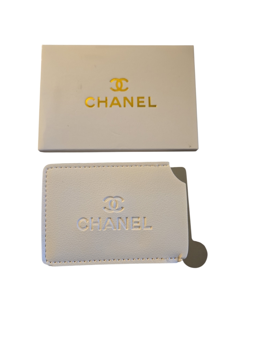 NWT CHANEL Beauty White Embossed Card Sleeve With Mirror